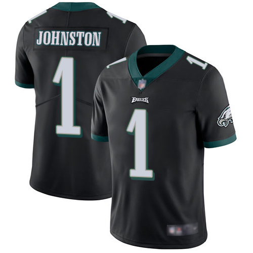 Men Philadelphia Eagles #1 Cameron Johnston Black Alternate Vapor Untouchable NFL Jersey Limited Player